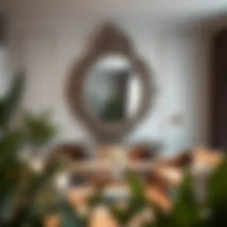 Elegant decorative mirror enhancing a modern living room