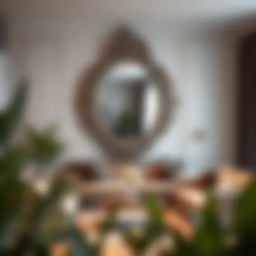 Elegant Decorative Mirror Elegant decorative mirror enhancing a modern living room