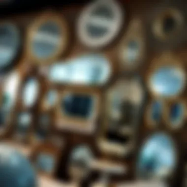 Variety of stylish mirrors displayed in a home decor store