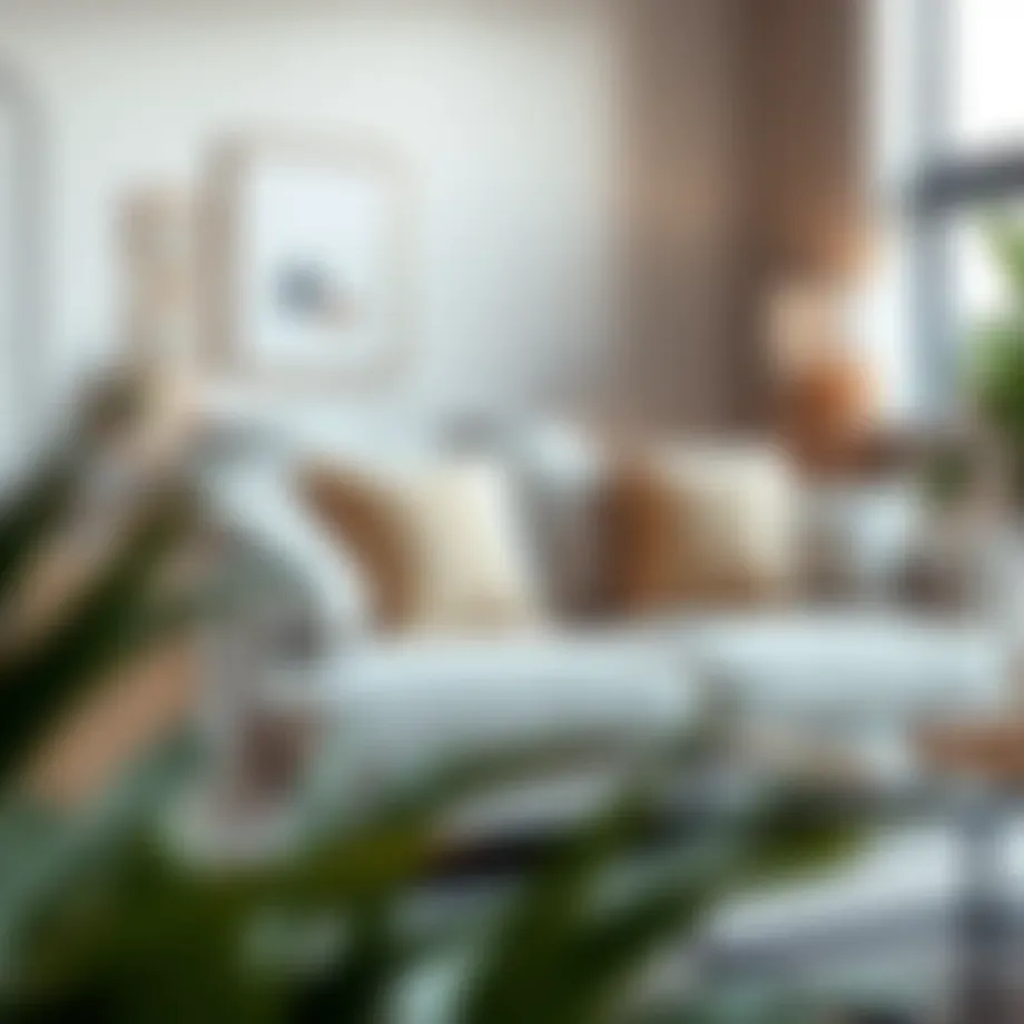 Elegant two cushion sofa in a modern living room setting