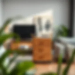 Stylish 3-drawer storage cart in a modern living room