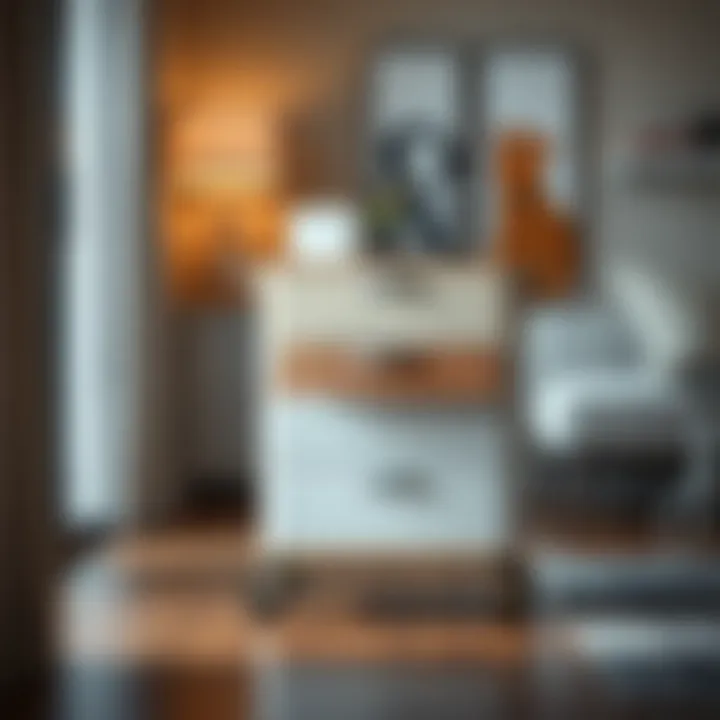 Highlighting Versatile Materials and Finishes Sleek 3-drawer cart showcasing versatile materials