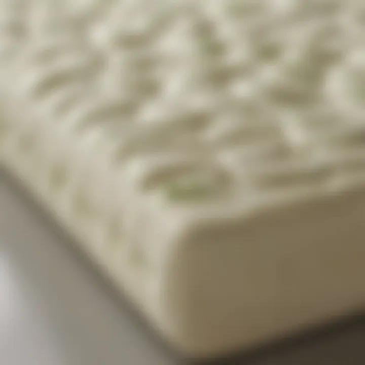 Close-up view of eco-friendly materials used in natural latex mattress toppers