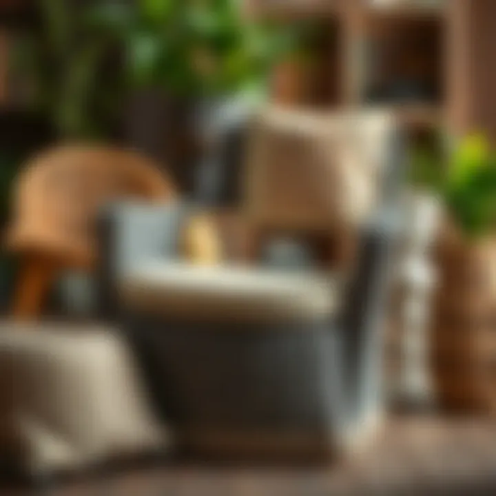 Various materials used for wicker chair slip covers