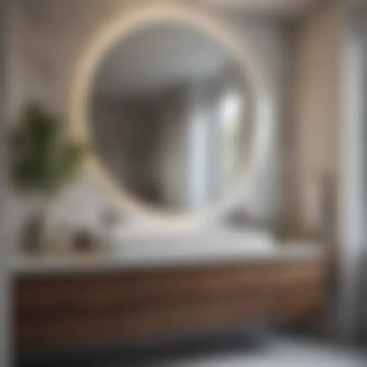 Contemporary bathroom featuring a 48-inch vanity mirror