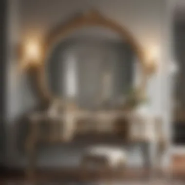 Sophisticated Vanity Aesthetic Elegant vanity setup showcasing a 48-inch mirror