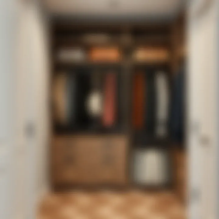 Diverse Materials in Wardrobe Design Elegant wardrobe organization with diverse materials and textures