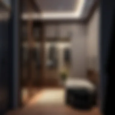 Tech-Enhanced Wardrobe Interiors Stylish wardrobe interiors featuring smart technology integration