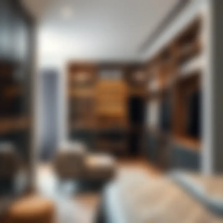 Aesthetic design elements in a luxurious walk-in closet