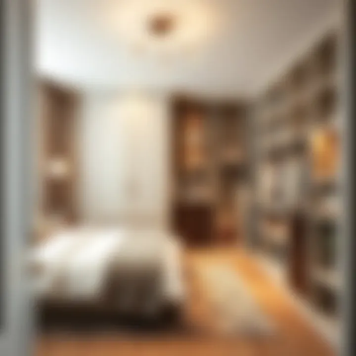 Elegant walk-in closet showcasing organized storage solutions