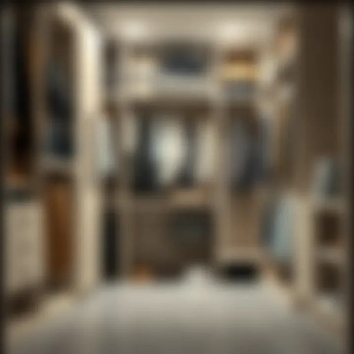 Variety of materials used in closet construction