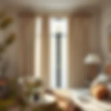 Installation process of cotton pinch pleat curtains in a stylish bedroom.