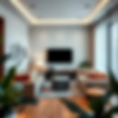 A well-organized room layout with furniture arrangement