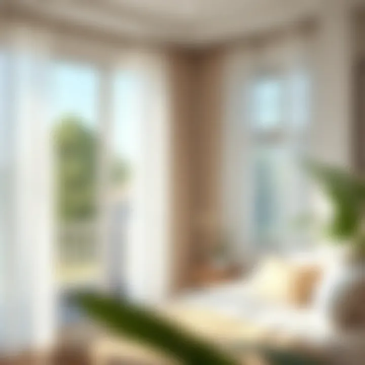 Room with energy-efficient curtains providing comfort