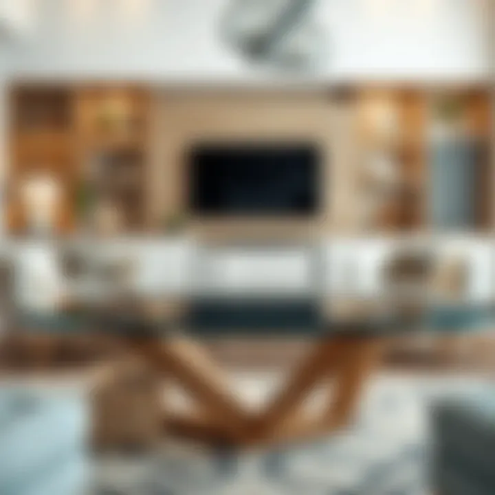 An elegant glass table complementing modern interior decor