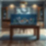 Sturdy Wooden Table for Aquarium A sturdy wooden table designed for supporting an aquarium