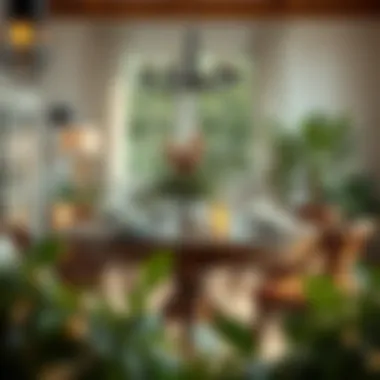 Elegant Breakfast Table with Nature Elements Elegant breakfast table set with natural elements and greenery