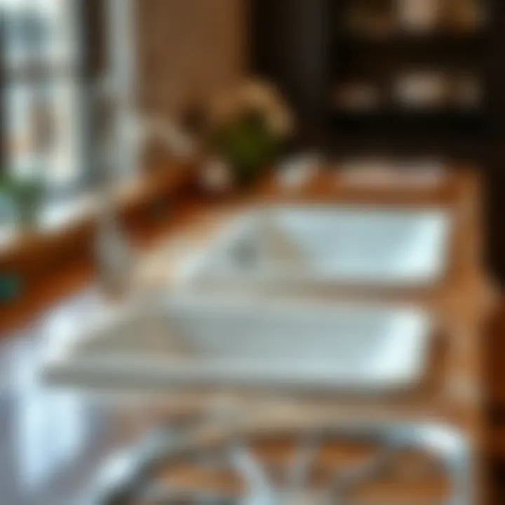 High-Quality Materials for Double Bowl Bar Sinks Close-up of high-quality material used in double bowl bar sinks