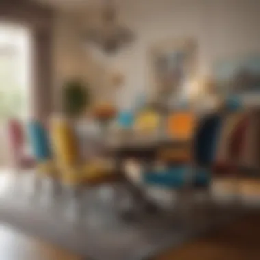 Chic dining room displaying a mix of chair styles adding character to the table