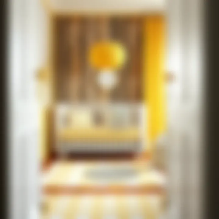 Vibrant Patterns in Yellow Crib Bedding Bright yellow crib bedding set featuring playful patterns