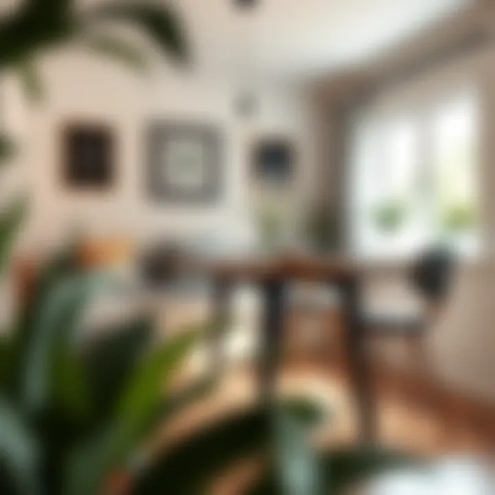 Chic counter height table set in a cozy breakfast nook