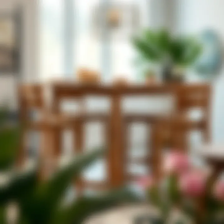 Elegant wooden counter height table set showcasing durability