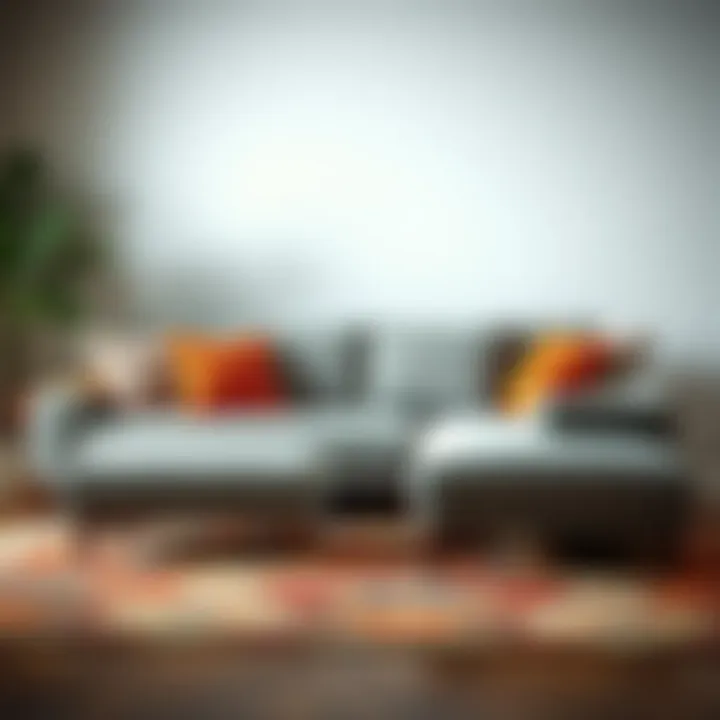 L-shaped couch showcasing various fabric textures