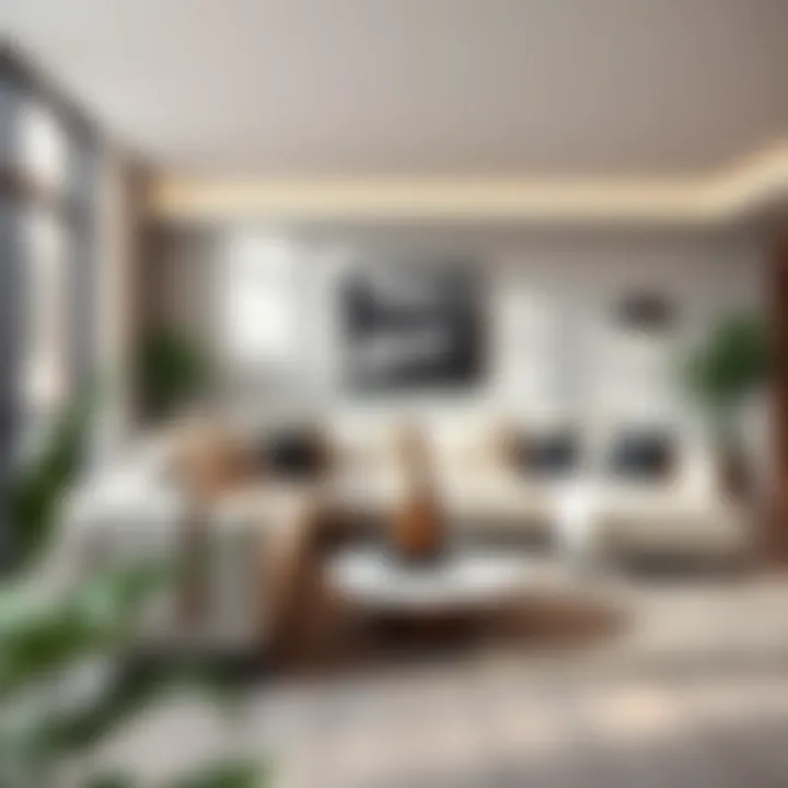 Stylish L-shaped couch in a modern living room