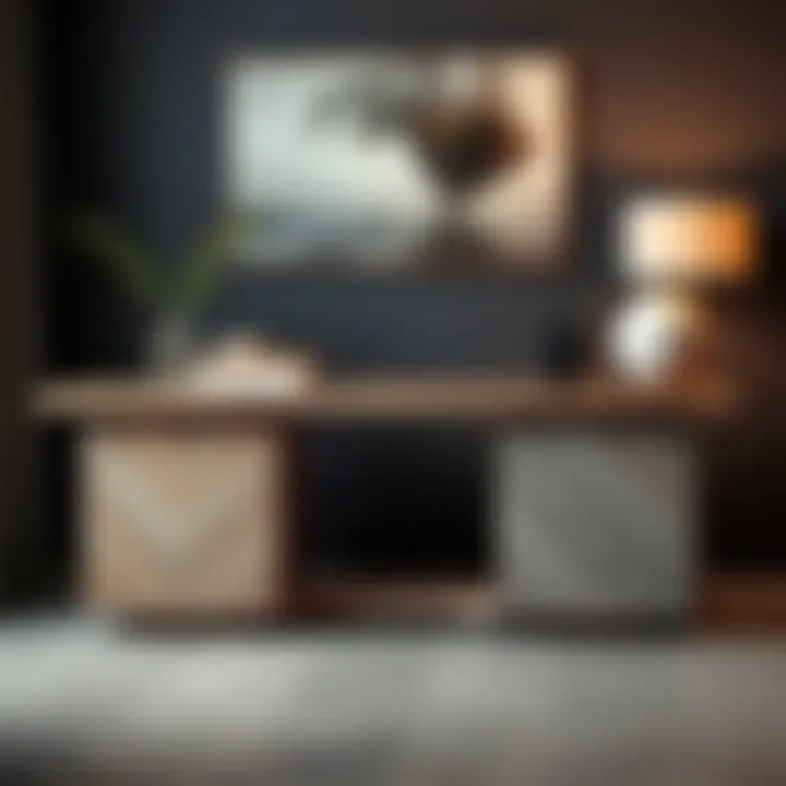 Stylish Mixed Materials Console Table Stylish console table showcasing mixed materials and textures