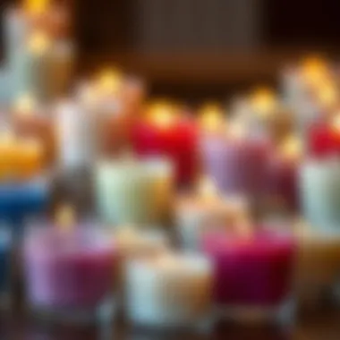 Assorted Votive Candles Assorted votive candles in various colors and sizes