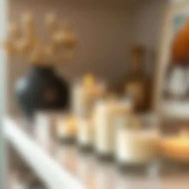Votive Candles with Unique Scents Votive candles with unique scents displayed on a shelf
