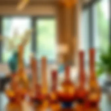 Variety of Amber Bud Vases Variety of amber bud vases arranged in a stylish setting