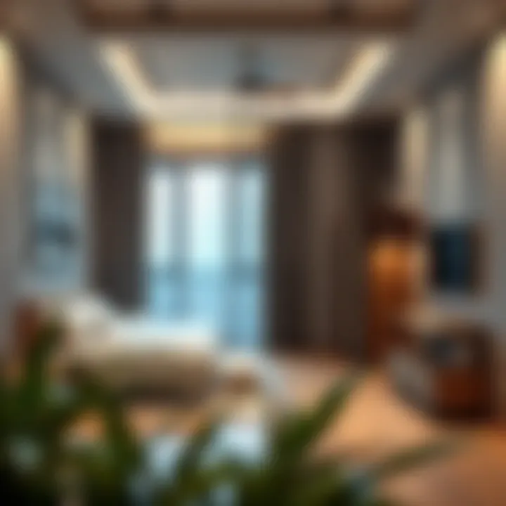 Aesthetic view of a multifunctional room combining sleeping and working areas