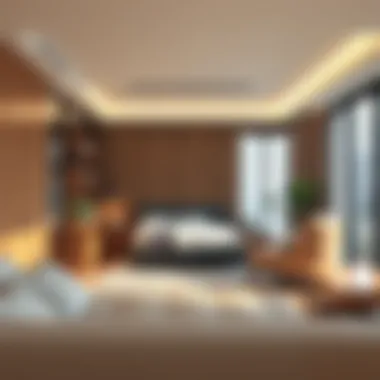 Stylish bed-office configuration showcasing a modern design