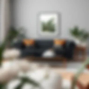 Black leather tufted sofa set styled with contemporary decor