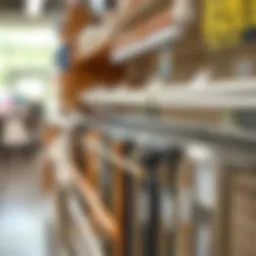 Variety of blind rods displayed at Lowe's