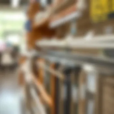 Variety of blind rods displayed at Lowe's