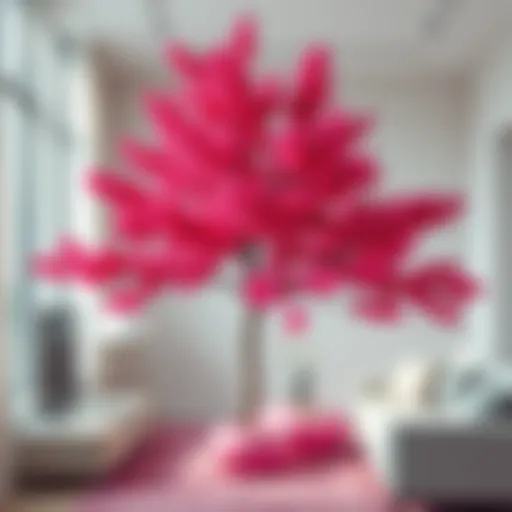 Vibrant artificial tree showcasing modern interior design