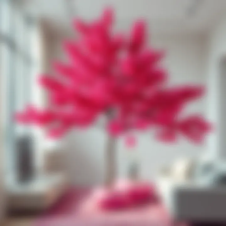 Vibrant artificial tree showcasing modern interior design
