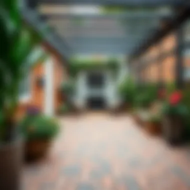 Charming brick patio with greenery