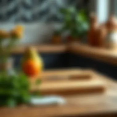 Natural wood cutting board highlighting aesthetic appeal