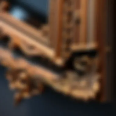 Close-up of intricate details on a custom poster frame