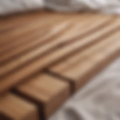 Close-up of premium wooden bed slats showcasing craftsmanship and durability