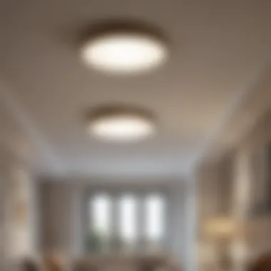 Flush mount ceiling lights in various materials and finishes