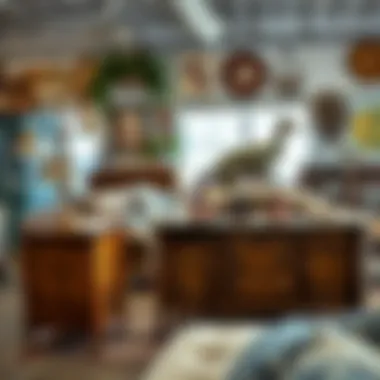 Charming Vintage Furniture Selection Charming vintage furniture piece showcased in a local Tampa shop