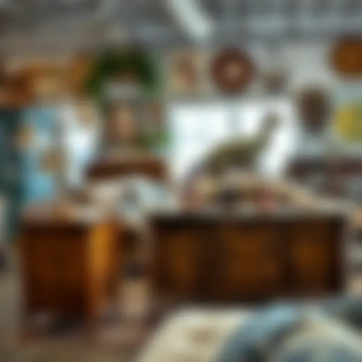 Charming Vintage Furniture Selection Charming vintage furniture piece showcased in a local Tampa shop