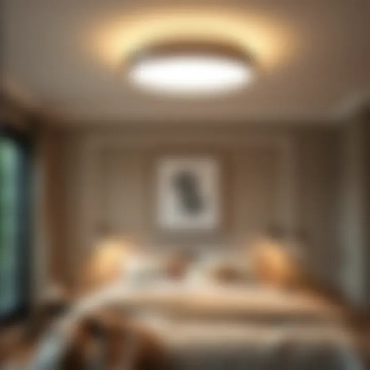 Contemporary Flush Mount Light in Cozy Bedroom Cozy bedroom featuring a contemporary flush mount ceiling light