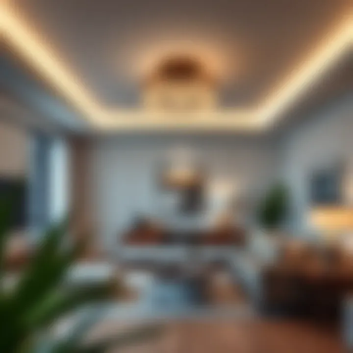 Elegant Flush Mount Lighting in Modern Decor Elegant flush mount lighting fixture in a modern living room