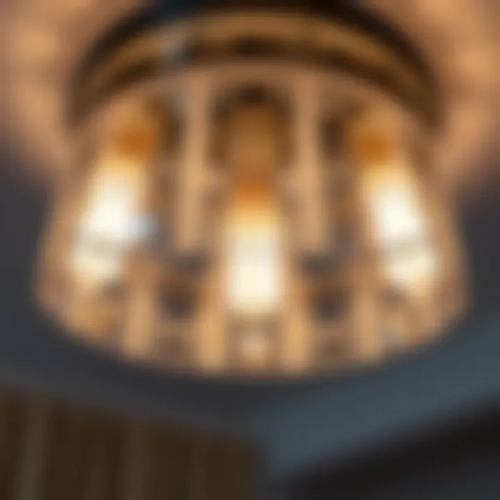 Stylish Flush Mount Light Design Details Close-up of a stylish flush mount light showcasing intricate design details