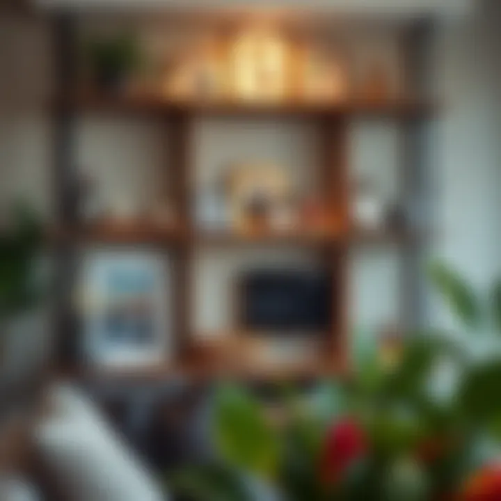 Beautifully curated decorative shelf with personal mementos